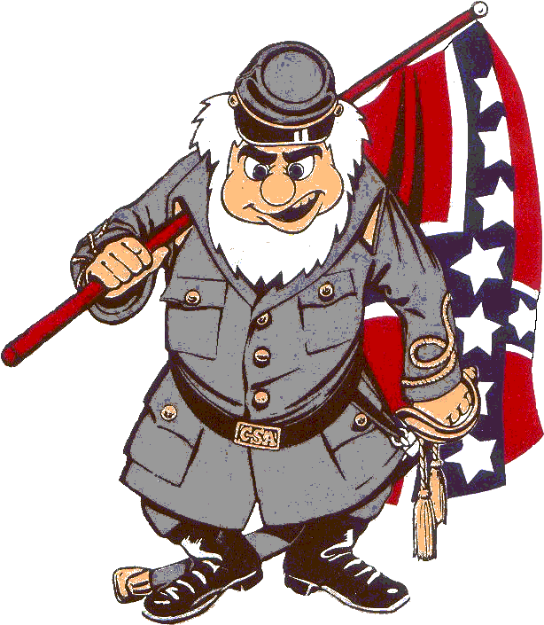 Rebel Confederate Soldier Cartoon Clipart - Haralson County High School Mascot (690x745)
