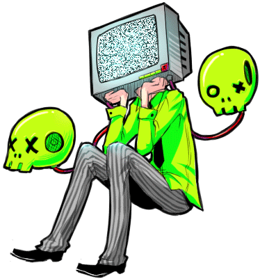 Skull-tv By Somik - Cartoon (407x416)