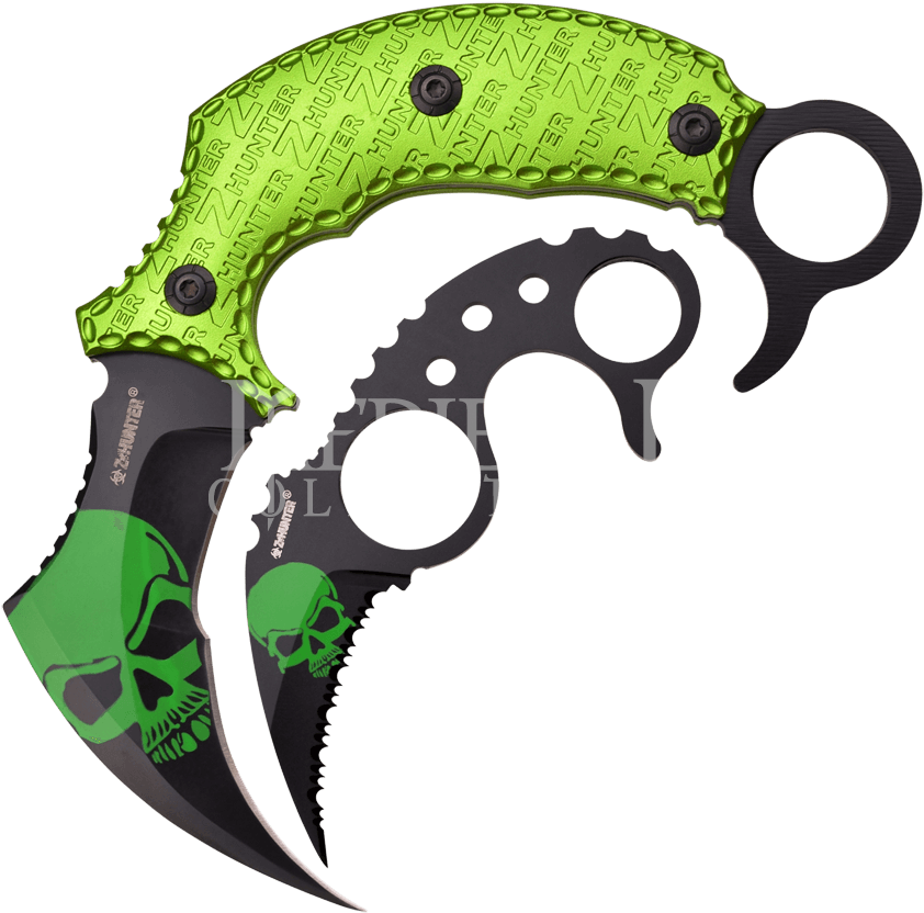 Skull Gouger Karambit Set - Set Coltelli Z-hunter Karambit Knife Set Green And (850x850)