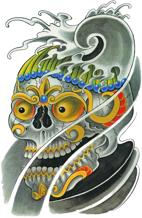 Find Gifts For Him At The Skull Man Zazzle - Tattoo Caveira Oriental (500x752)