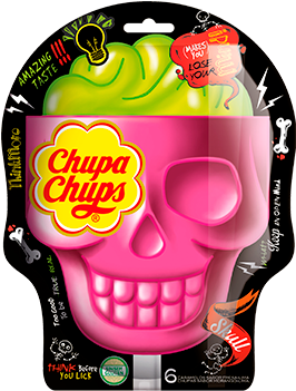 Bolsa 3d Skull - Chupa Chups Fruit Lollipop Party Bag Filler (330x380)