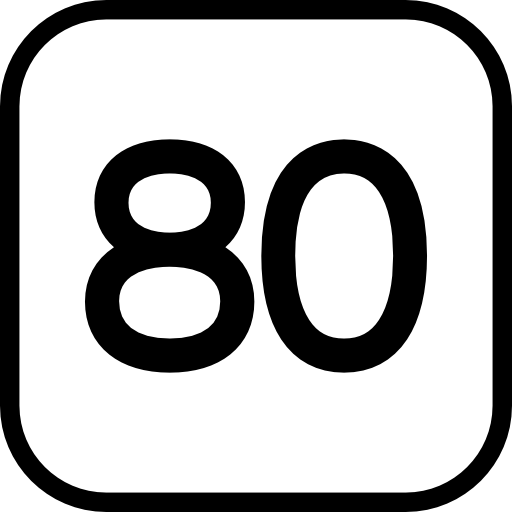 80 Speed Limit Free Icon - Route 88 (512x512)