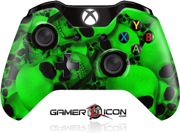 Xbox One Green Skull Controller - Rapid Fire Xbox One (725x517)