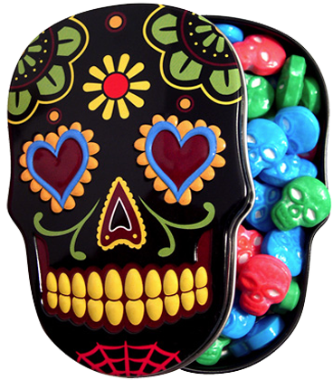 Sugar Skulls Sweet Candy Skulls - Sugar Skull Candy Tin [black] (500x500)