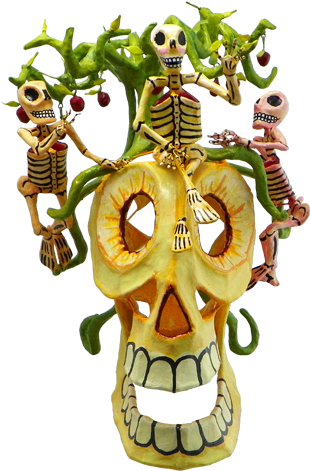 The Tree Of Knowledge Skull - Saulo Moreno Hernández (440x500)