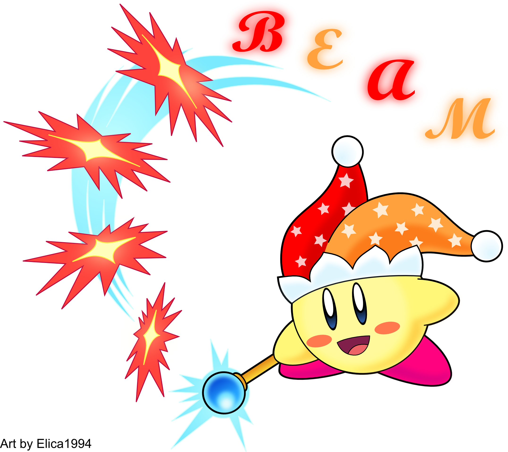 Beam Kirby By Elica1994 Beam Kirby By Elica1994 - Kirby Super Star Ultra (2153x1915)