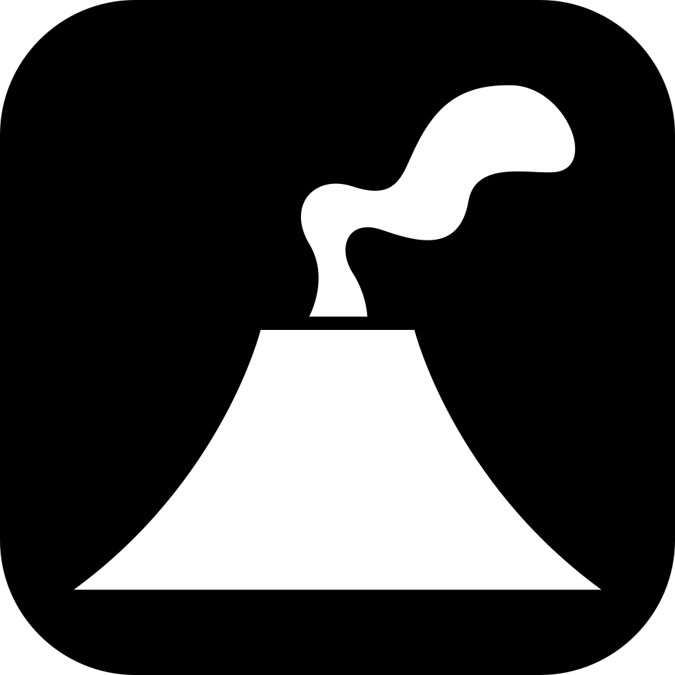 Active Volcano Inside A Rounded Square Comments - Volcano Icon White (980x980)