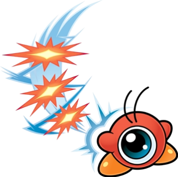 Waddle Doo Using His Beam Whip - Kirby Super Star Ultra Waddle Doo (359x358)
