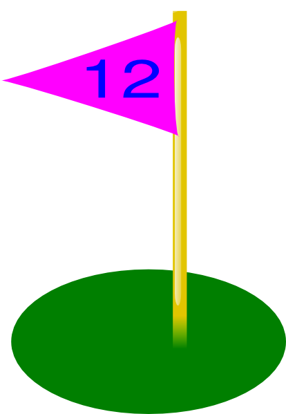 Golf Flag 12th Hole Pink - Clip Art (414x599)