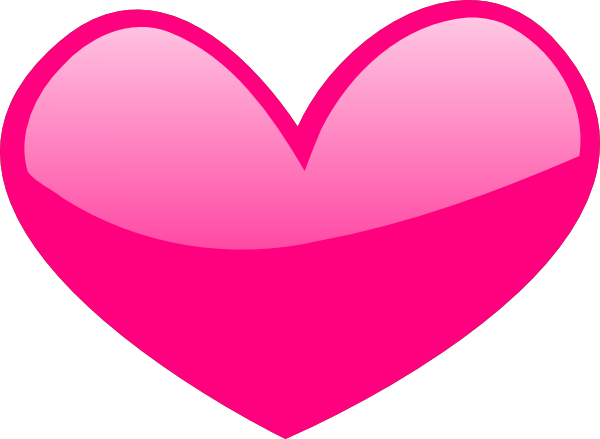 Pink Glossy Heart - Pink Glossy Heart (600x439)