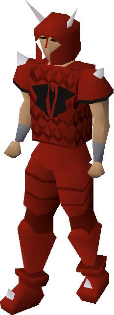 A Male Player Wearing A Dragon Chainbody - Osrs Dragon Med Helm (233x643)