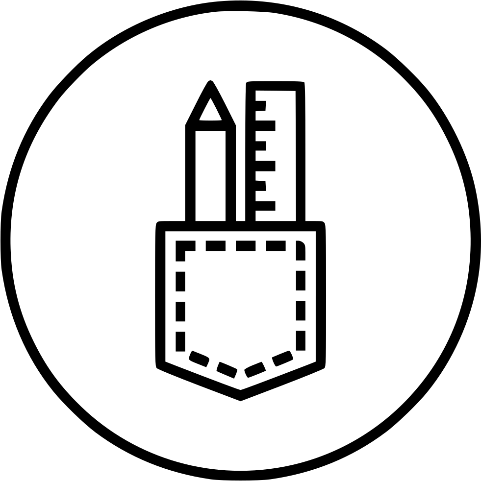 Pencil Ruler Pocket Design Drawing Creation Write Svg - Line Art (981x982)