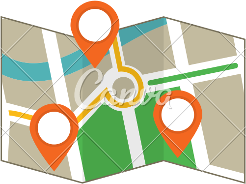 Map With Markers Vector - Graphic Design (800x800)