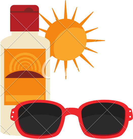 Sunblock Bottle And Sunglasses - Sunglasses (800x800)