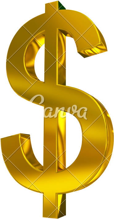 3d Golden Dollar Sign - Dollar (600x800)
