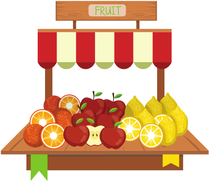 Fruits And Vegetable Market Illustration (550x550)