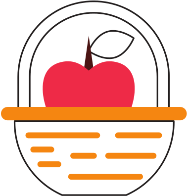 Straw Basket With Apples Vector Icon Illustration - Straw (550x550)