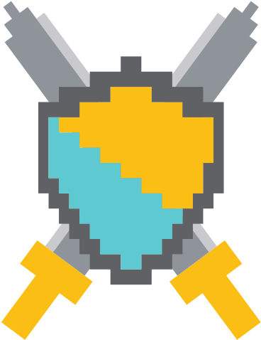 Pixelated Shield And Swords Video Game - Video Game (550x550)