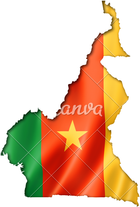 Cameroon Flag Map - Cameroon Map Png (598x800)