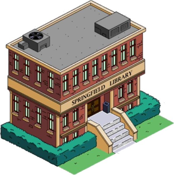 Springfield Library Is A Level 12 Building - Minecraft (596x600)