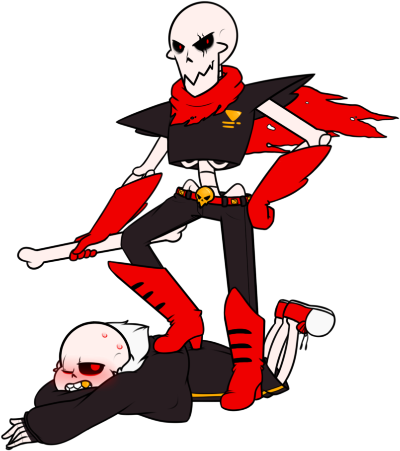 Underfell Sans And Papyrus By Awkward-octopus1 - Underfell Sans And Papyrus (850x940)