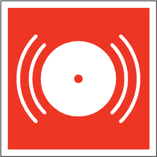 Fire Alarm Symbol Square Sticker - Circle (600x600)