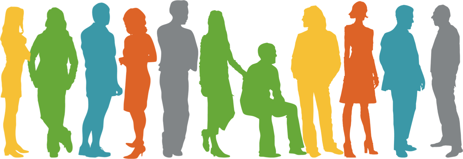High-quality People Cliparts For Free Image - Colorful People Png (1617x555)