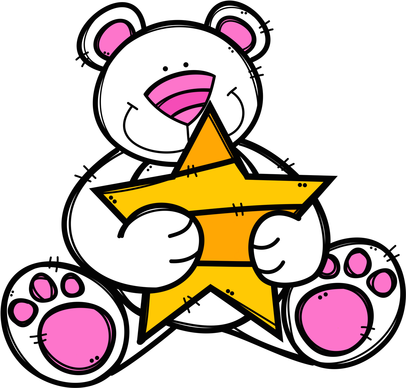 Bears Hugging Stars Clip Art - けろ けろけろ っ ぴ 背景 透 化 (1474x1459)