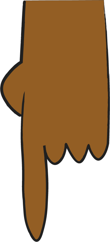 Finger Pointing At Text And Individual - Bean (375x824)