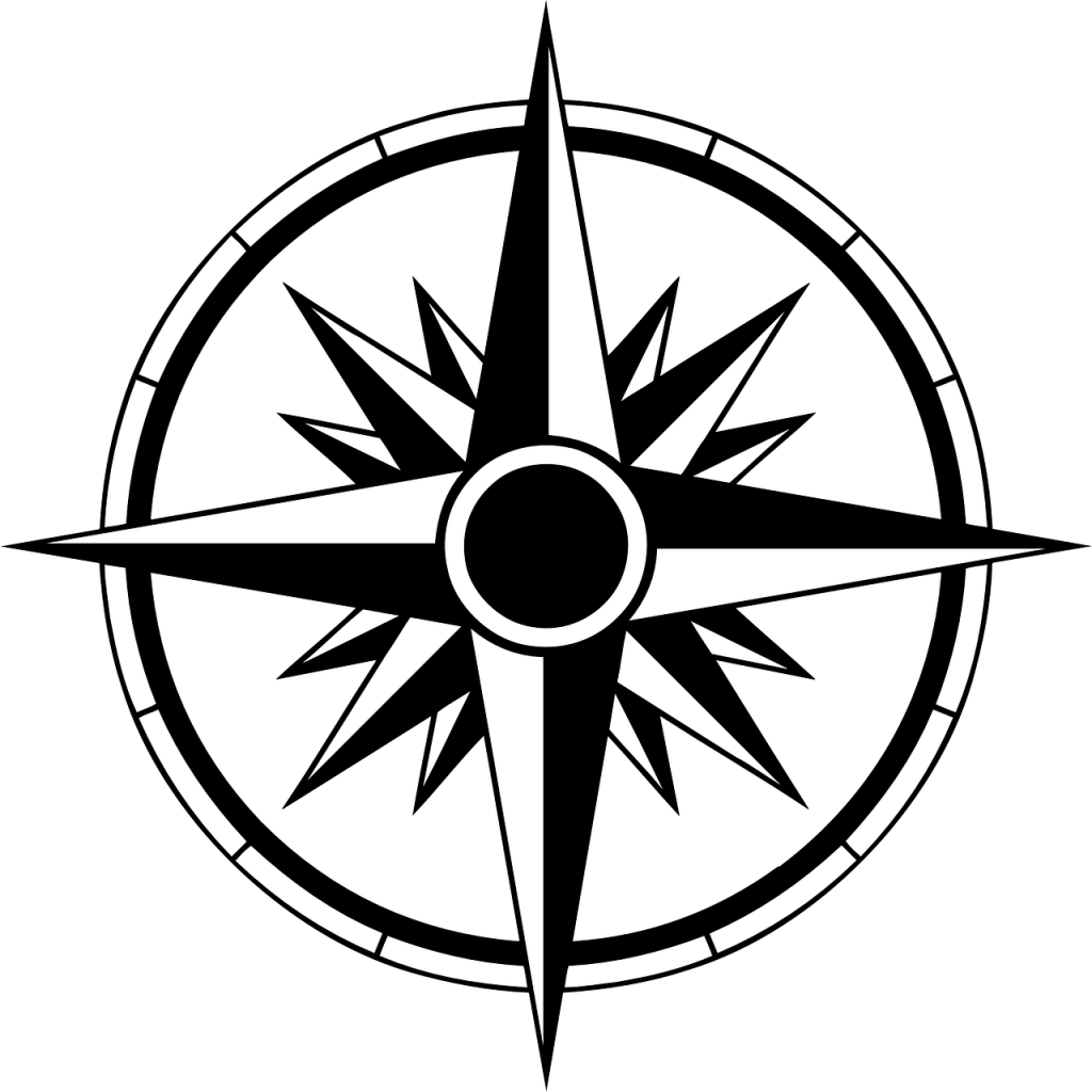 Nautical Star Tattoo Compass Rose Decal Sticker - Los Puntos Cardinales En Ingles Y Español (1280x1280)