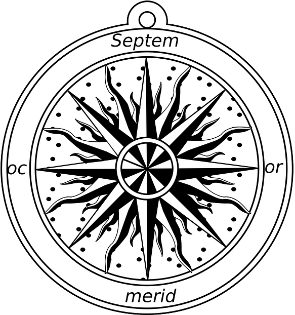 Cartography, Mapping, Compass, Wind Rose, Compass Rose - Stickalz Llc Nautical Compass Vinyl Wall Art Decal (640x621)