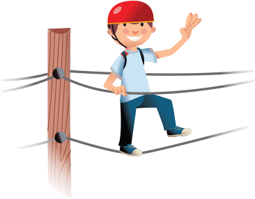 Kids Outdoor Activities - High Ropes Course Cartoon (800x606)