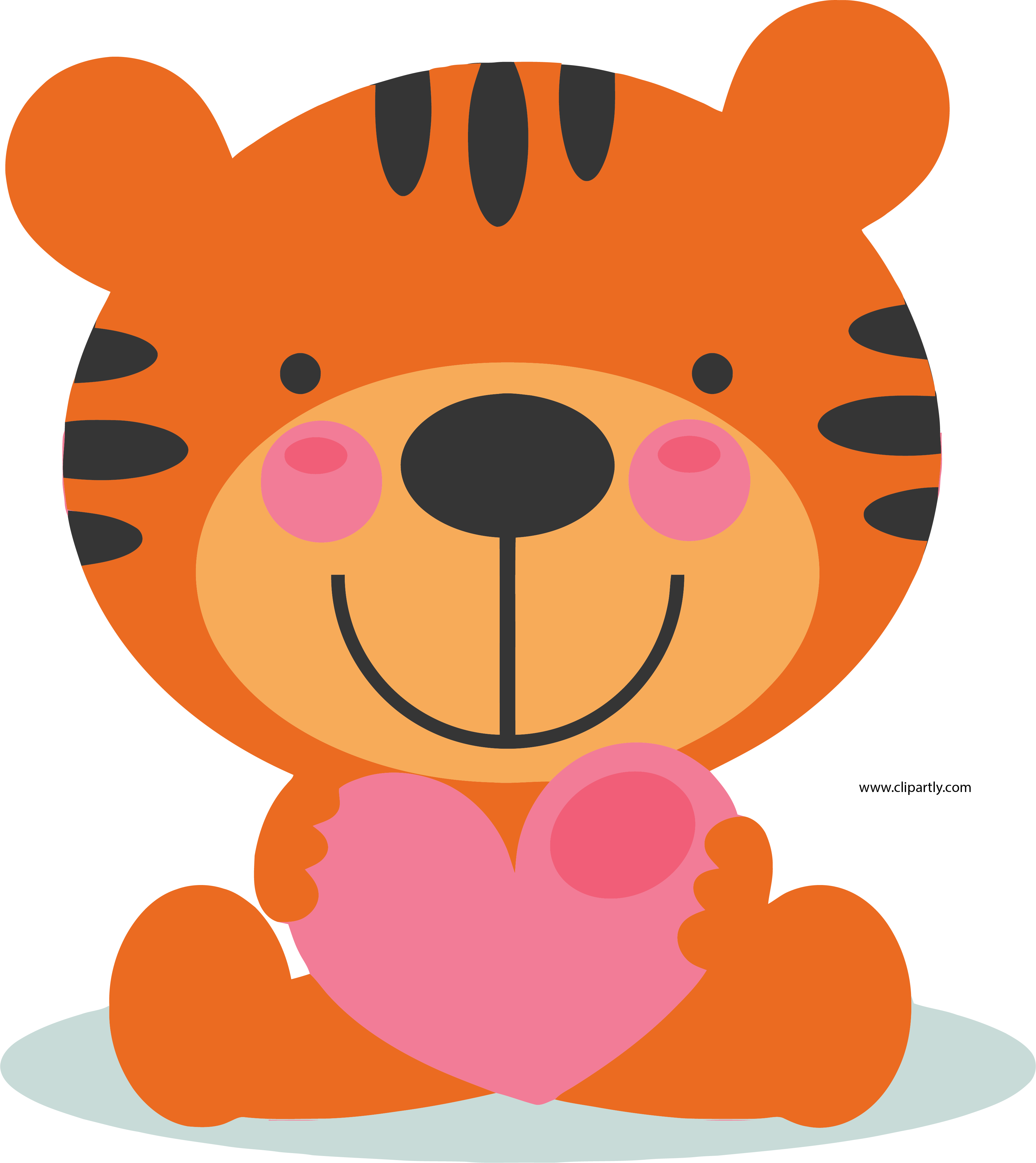 Large Cute Valentine Tigger Clipart Png Image Download - Cute Baby Tiger Clipart (3564x4000)