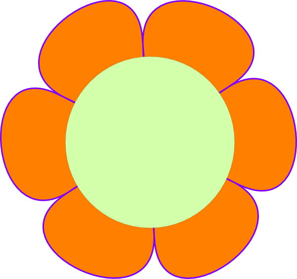 Orange Flower Clipart Large Flower - Clip Art Large Flower (600x564)