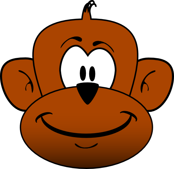 Happy Monkey Cliparts - Cartoon Monkey Face Png (600x584)