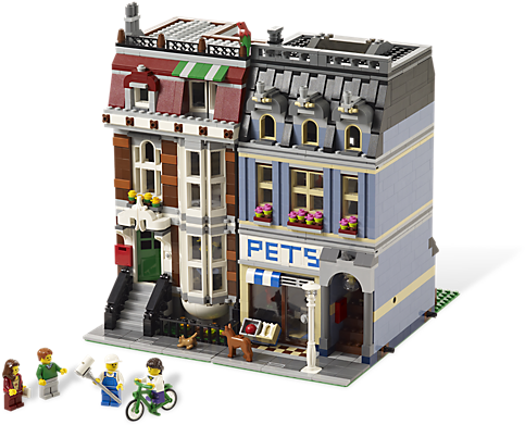 Build A Pad For Pampered Pets In A 3-story Shop With - Lego Modular Buildings Pet Shop (600x450)