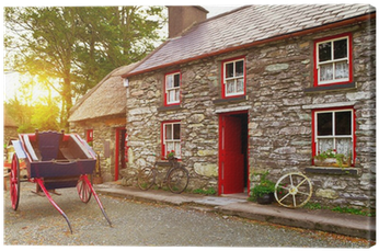 Traditional Irish Cottage House Architecture Canvas - Traditional Irish House (400x400)