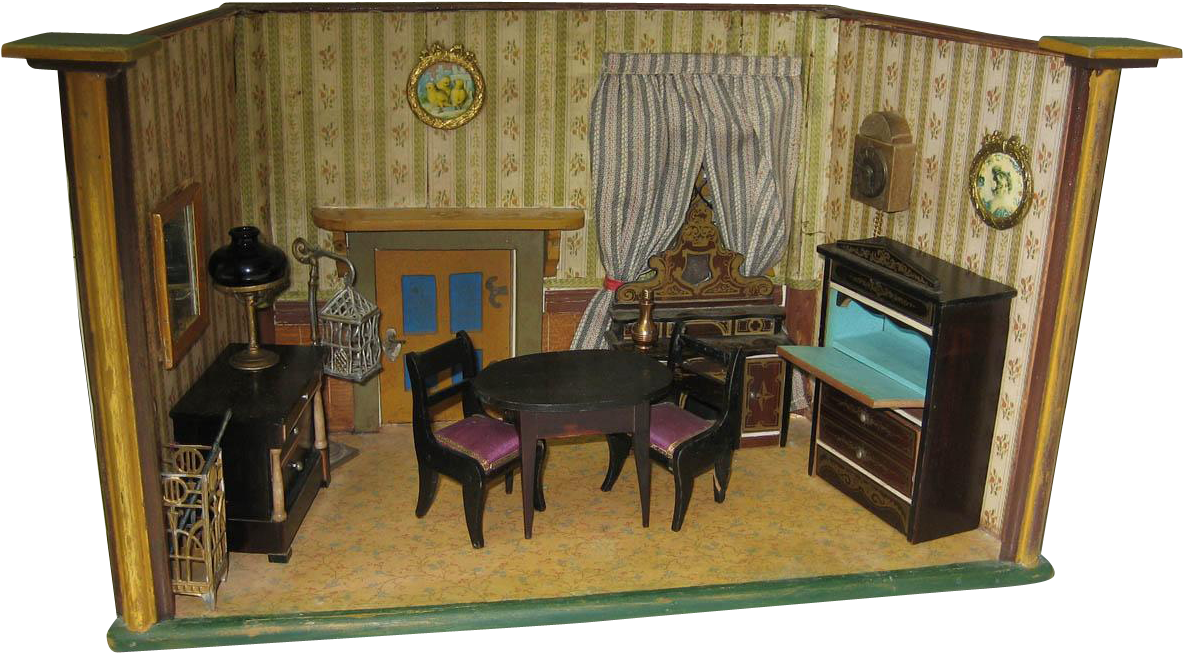 Antique Beidermeier Boule Small Doll House Miniature - Player Piano (1182x1182)