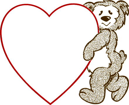 Bear Heart - Valentines Day Heart Template (440x361)