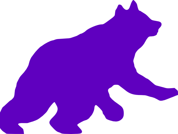 Purple Bear Clip Art - Black Bear Clip Art (640x480)