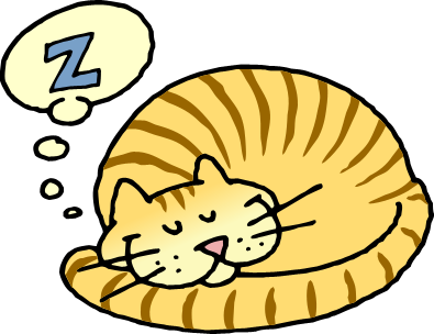 Sleeping Cat Clipart - Cat Clip Art (395x304)