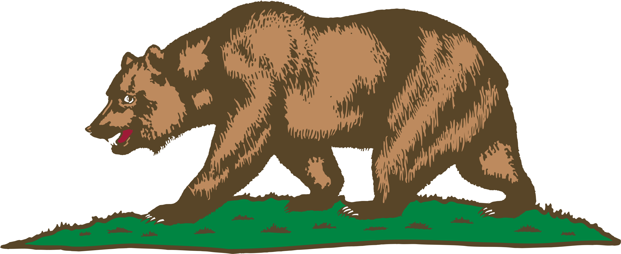 Grizzly Bear Clipart California Bear - New California Republic Flag (2500x1071)