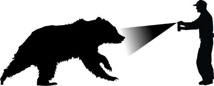 Silhouette Of A A Person Sprays A Canister Into A Charging - Glacier National Park (688x277)