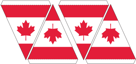 Canadian Flag Maple Leaf Bunting - Canadian Flag Triangle Fold (500x386)