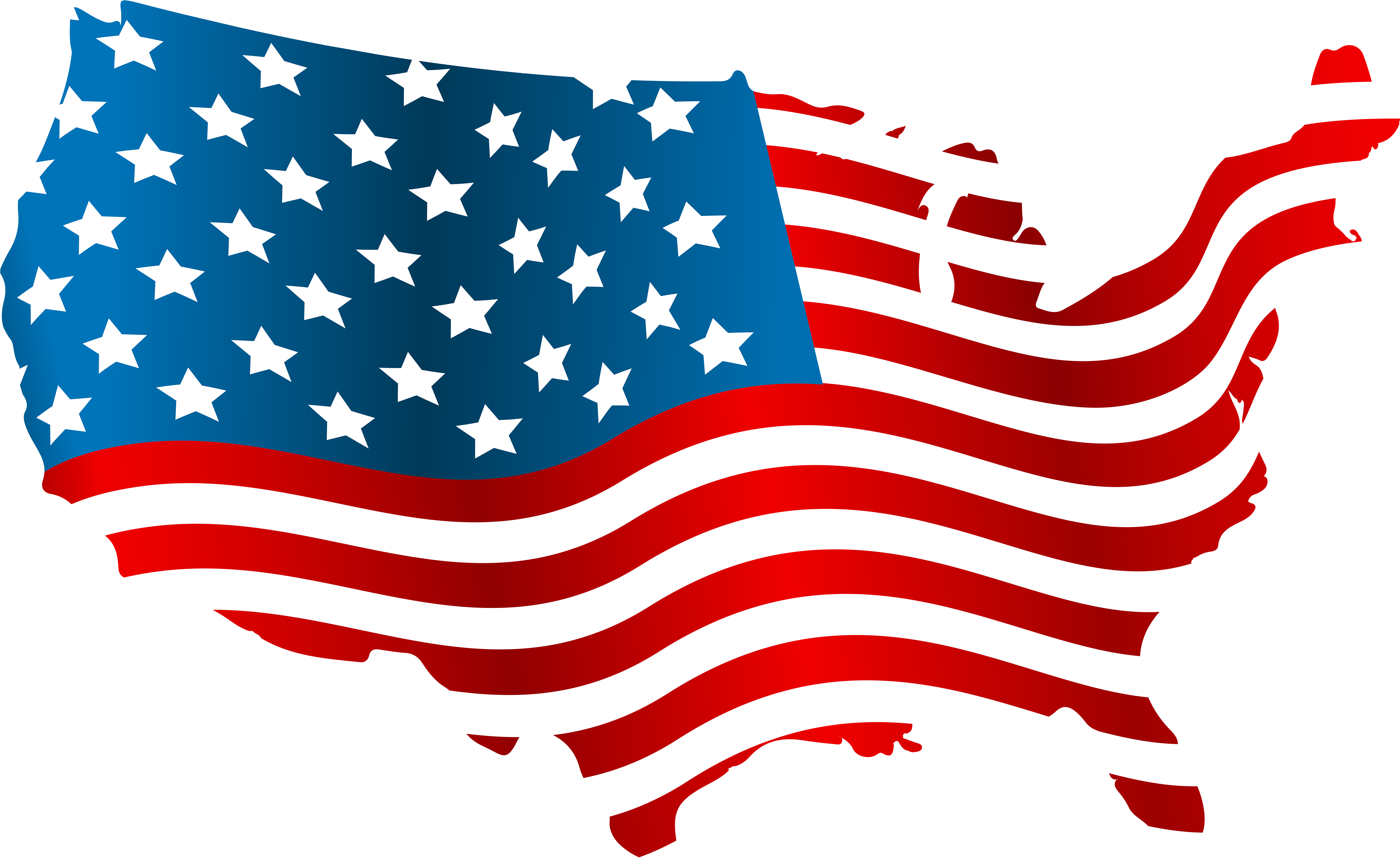 Usa Flag Map Png Clip Art Image - United States Map Flag (8000x5042)