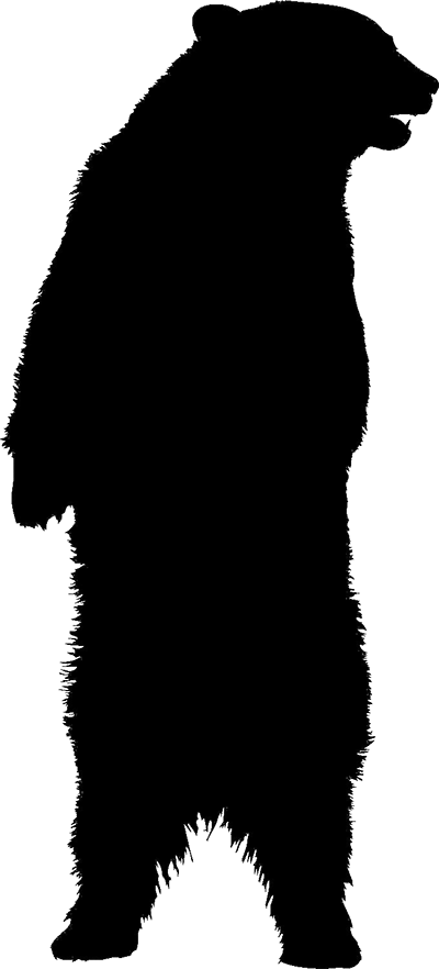 American Black Bear Silhouette Clip Art - Polar Bear Silhouette Standing (400x882)