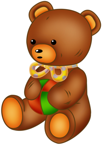 Cute Baby Brown Bears Clip Art Images On A Transparent - Render Ourson (352x500)