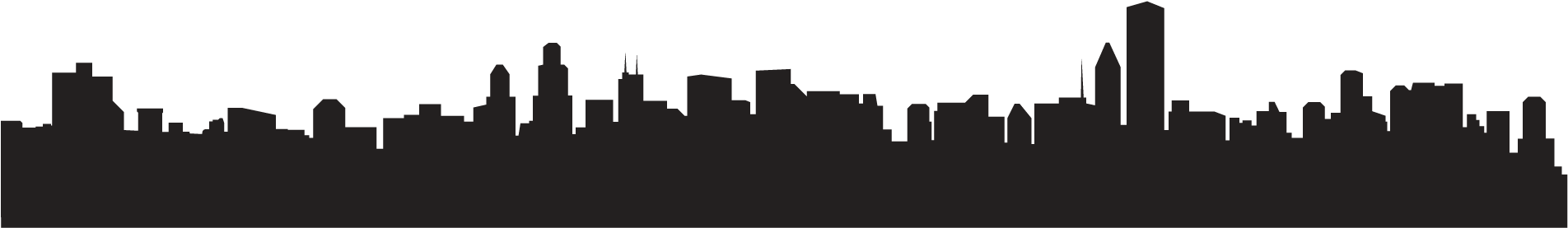 Cityscape Silhouette Clipart - Skyline (2000x377)
