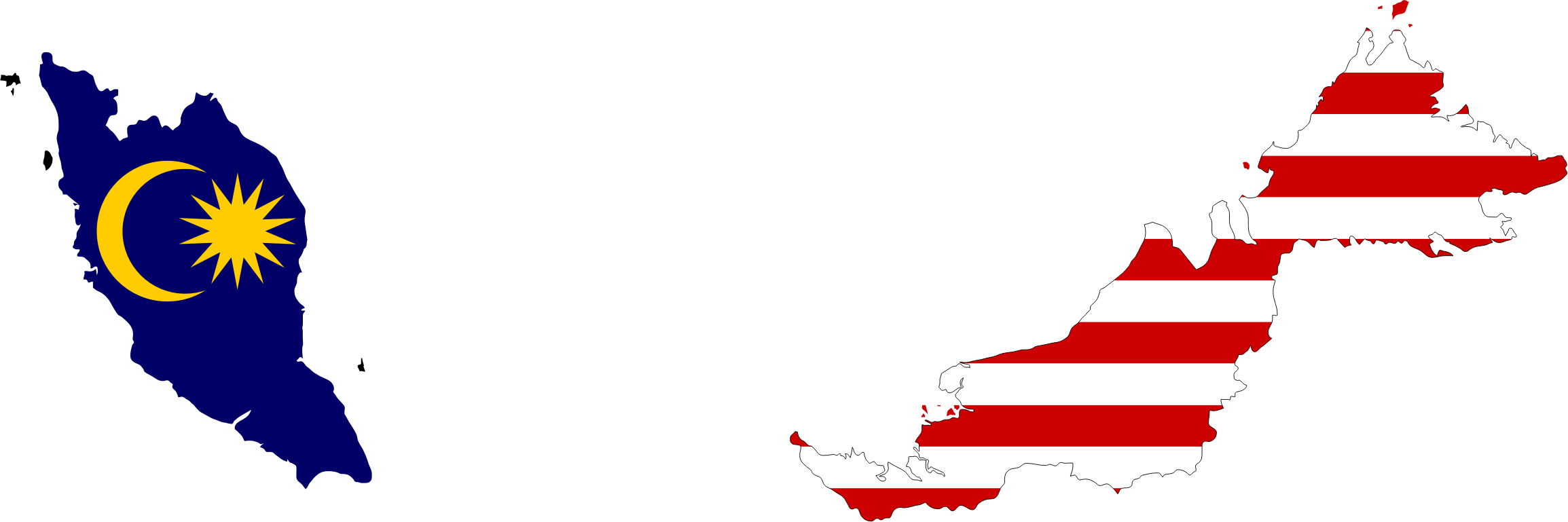 Malaysia Map Flag - Malaysia Map Flag (2252x750)