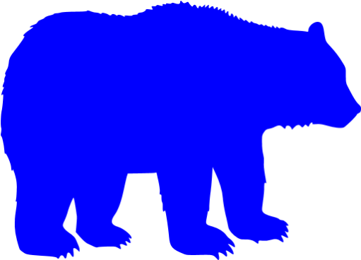 Blue Bear 2 Icon - Black Bear Silhouette (512x512)